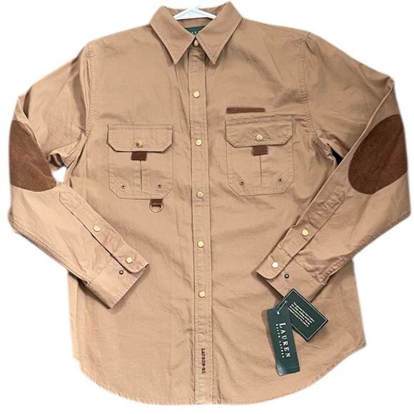 Ralph Lauren Women’s Military/Safari Vibes Khaki Long-Sleeve Snap Up Shirt S NWT - Picture 3 of 16